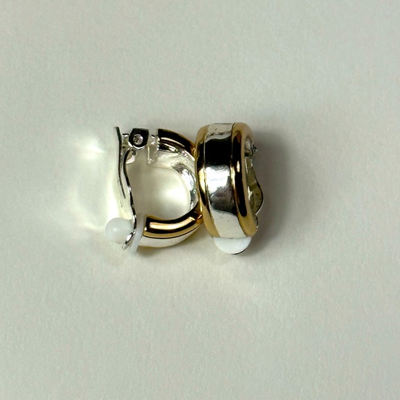 Vintage Givenchy two toned clip on hoops. - Picture 2 of 2